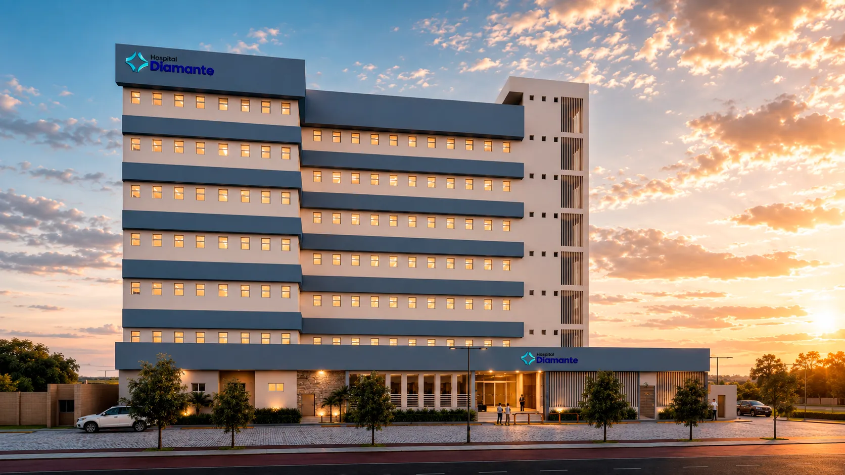 Render del Hospital Diamante en Acapulco